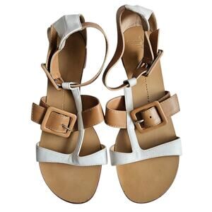 Giuseppe Zanotti Leather Sandals Buckle Modern Minimalist - Size 39